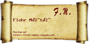 Flohr Máté névjegykártya