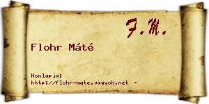 Flohr Máté névjegykártya