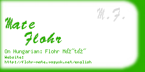 mate flohr business card